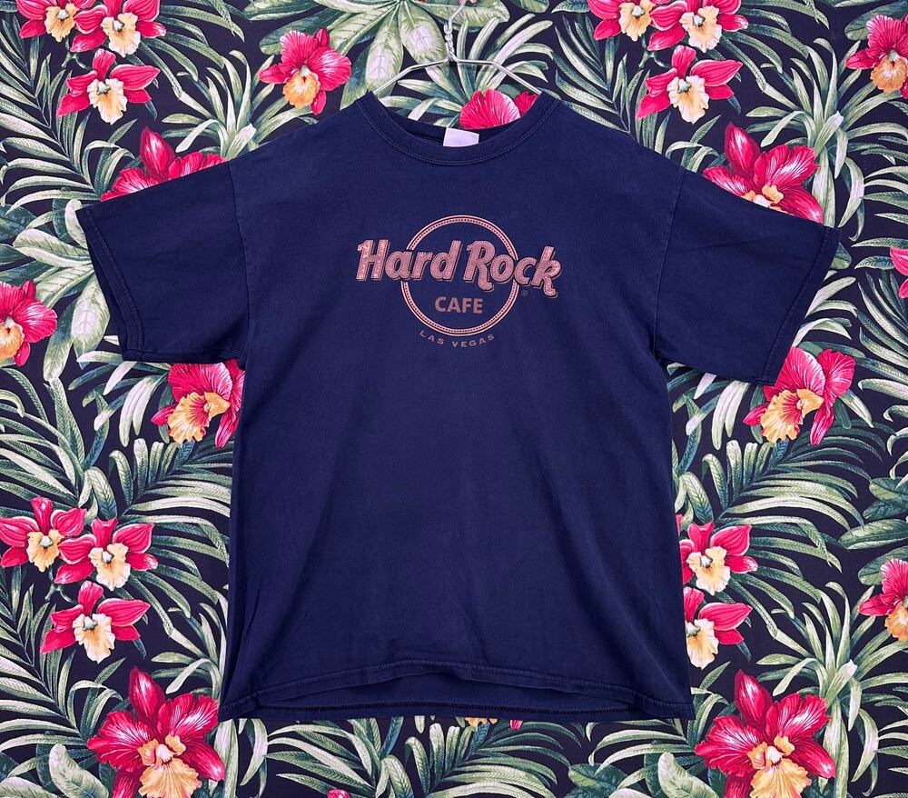 Hard Rock Cafe Black Las Vegas Patch TShirt Size L